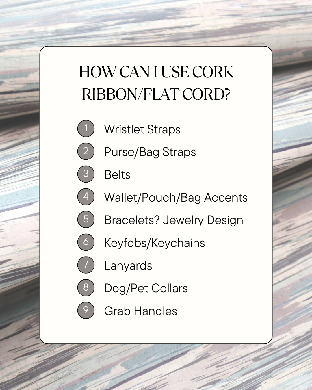 Cork Ribbon By the Yard - Natural Waves