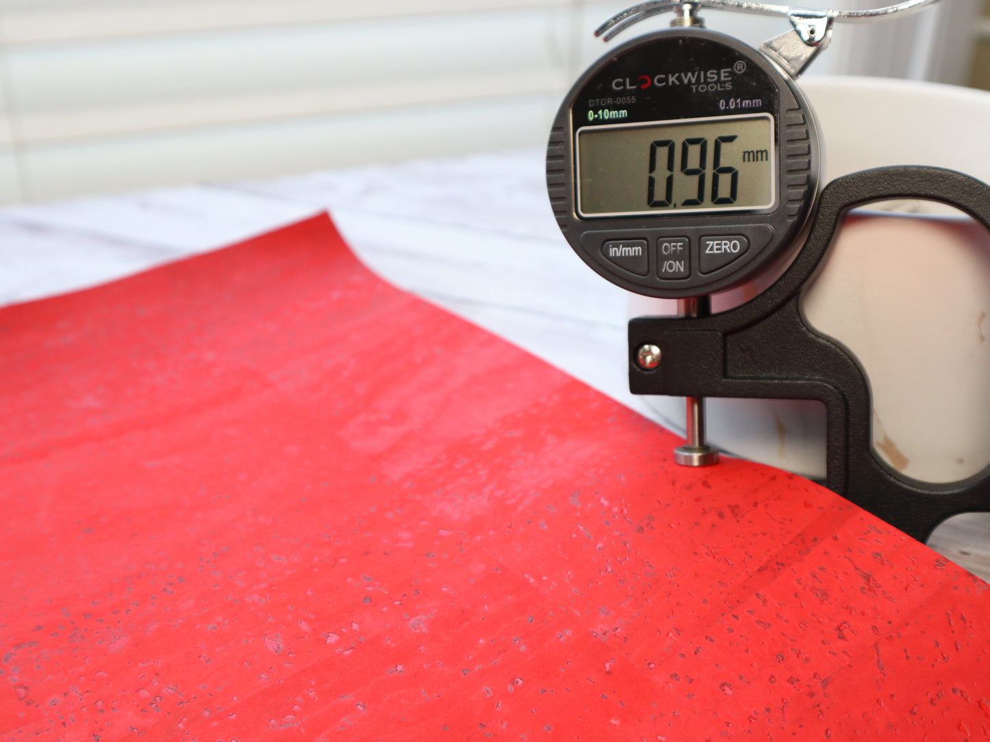 REMNANT/OFFCUT - Cork Fabric 17" x 26" - Red