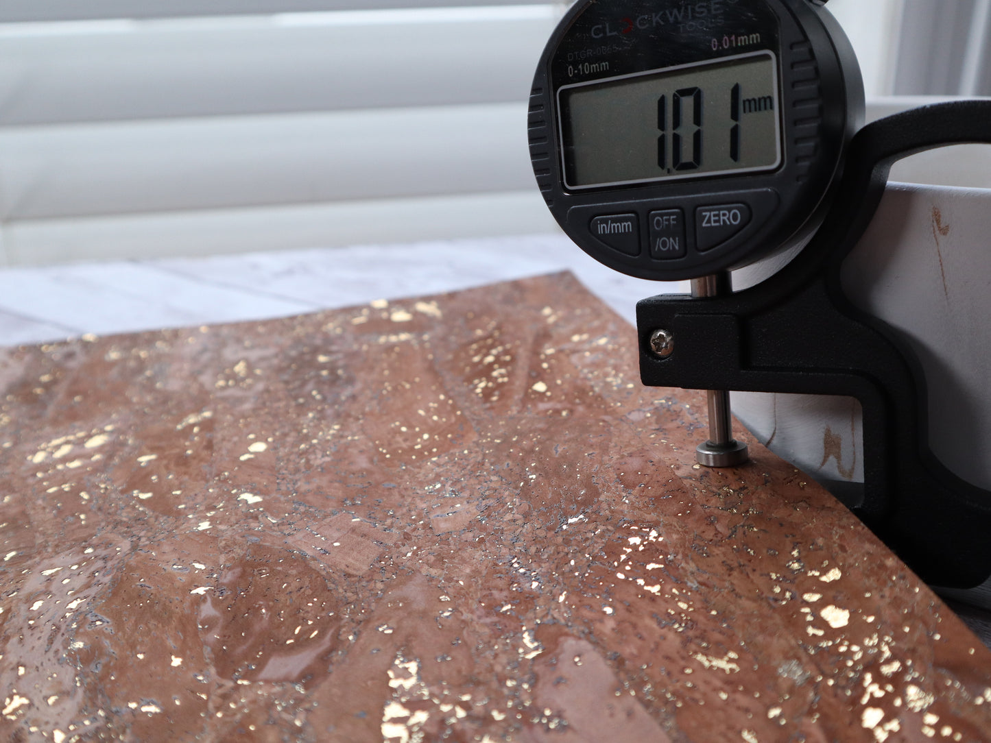 REMNANT/OFFCUT - Cork Fabric 18"x33.5" - Golden Chestnut