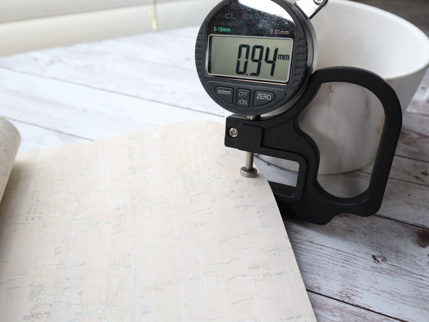 REMNANT/OFFCUT - Cork Fabric 18" x 21.5" - Rustic White