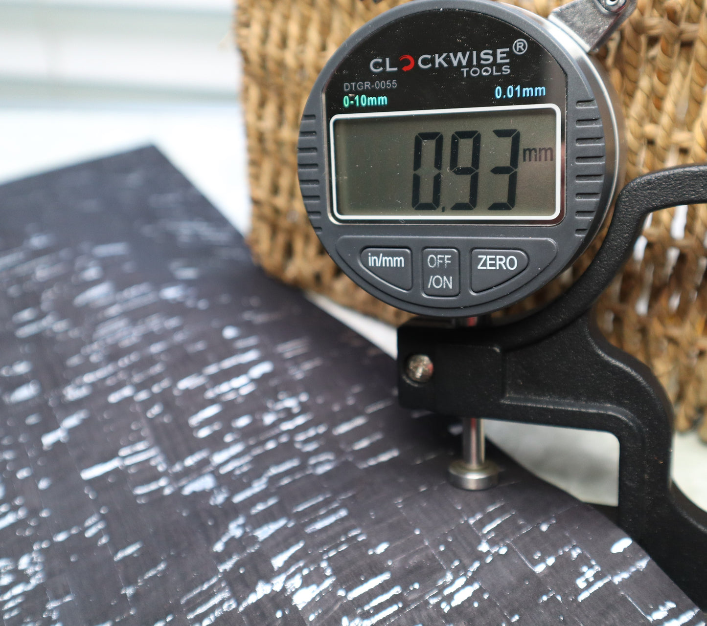 Cork Fabric Sheet - Black with Silver Metallic