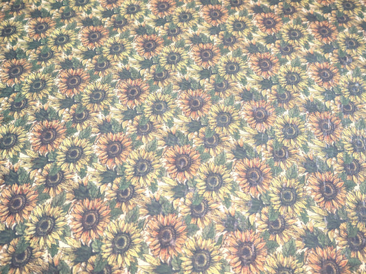 Cork Fabric Sheet - Sunflowers
