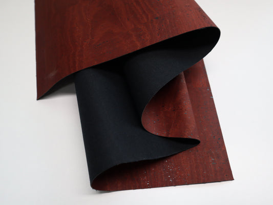 REMNANT/OFFCUT - Cork Fabric 7" x 26" - Venetian Red