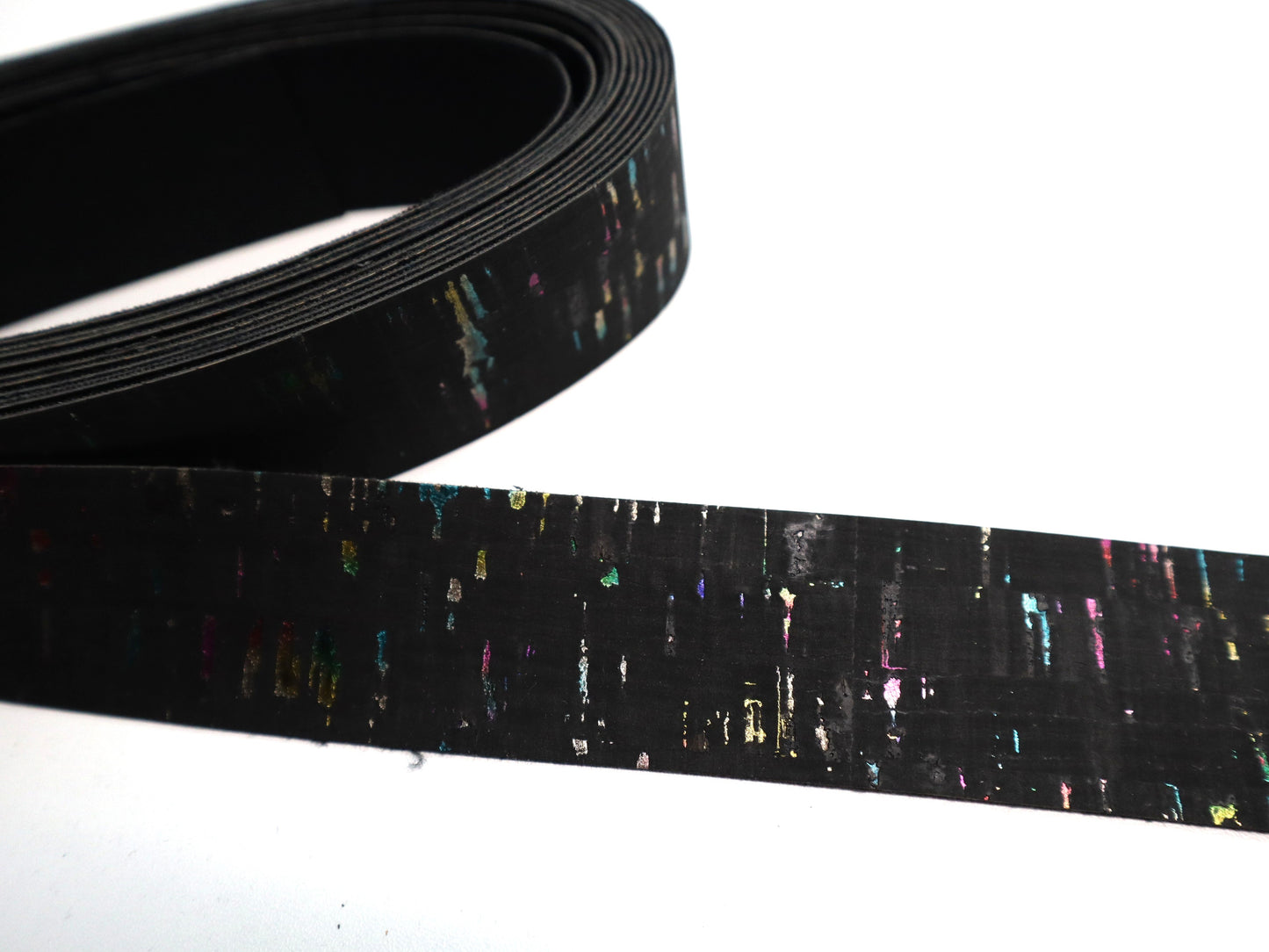 Cork Ribbon By the Yard - Onyx Rainbow
