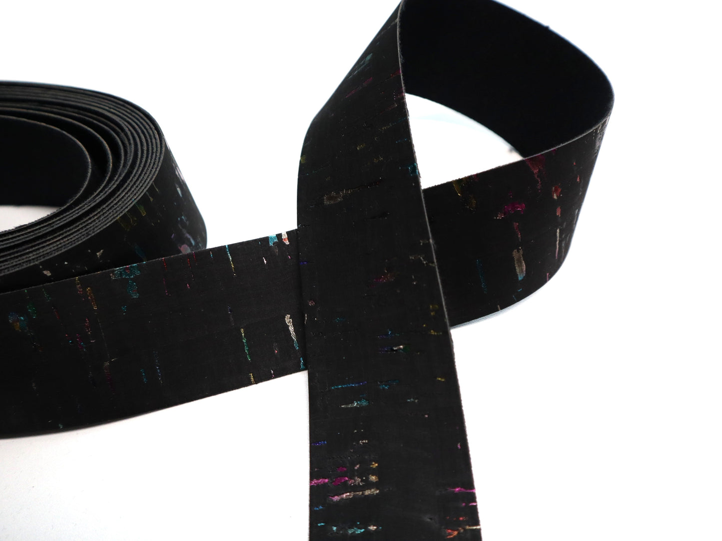 Cork Ribbon By the Yard - Onyx Rainbow