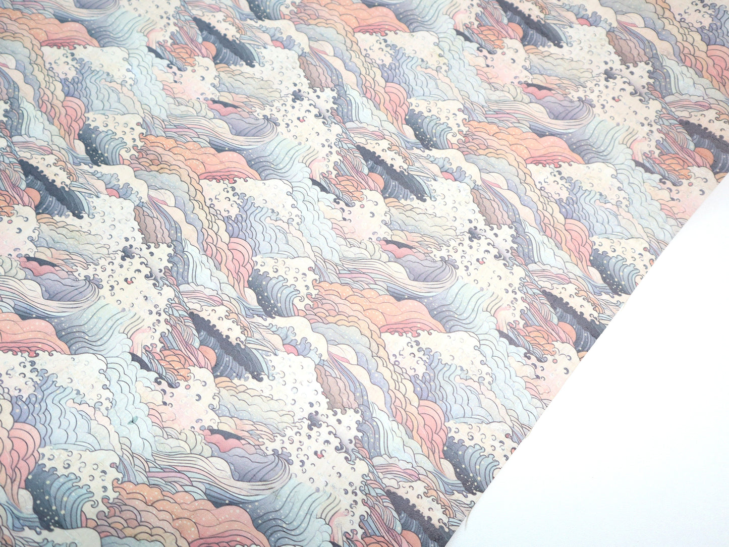 REMNANT/OFFCUT - Cork Fabric 18" x 26.5" - Enchanted Waves
