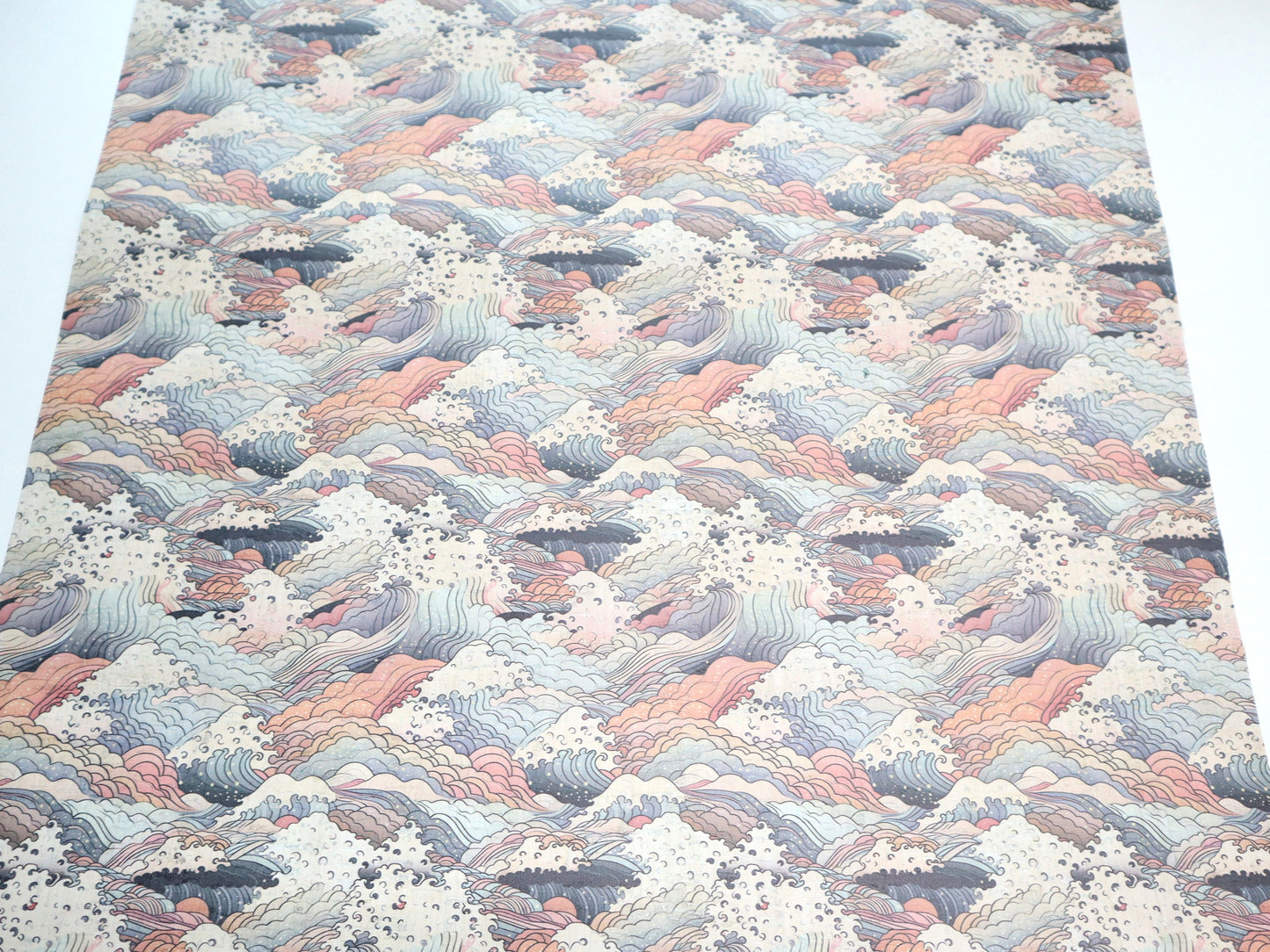 REMNANT/OFFCUT - Cork Fabric 18" x 26.5" - Enchanted Waves