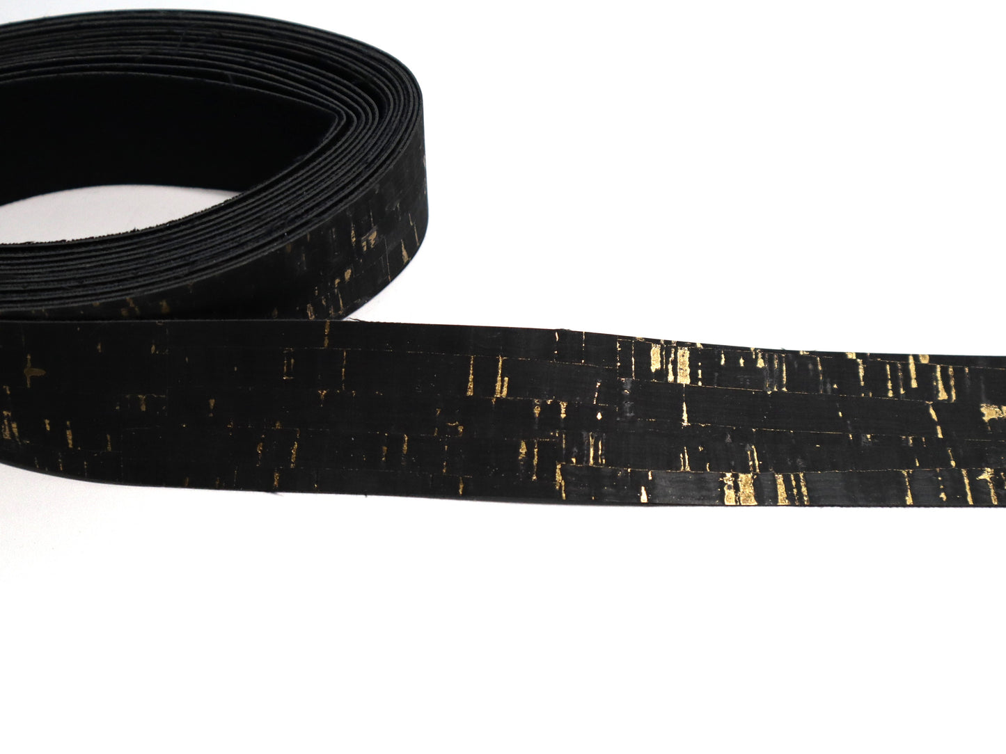 Cork Ribbon By the Yard - Obsidian Gold