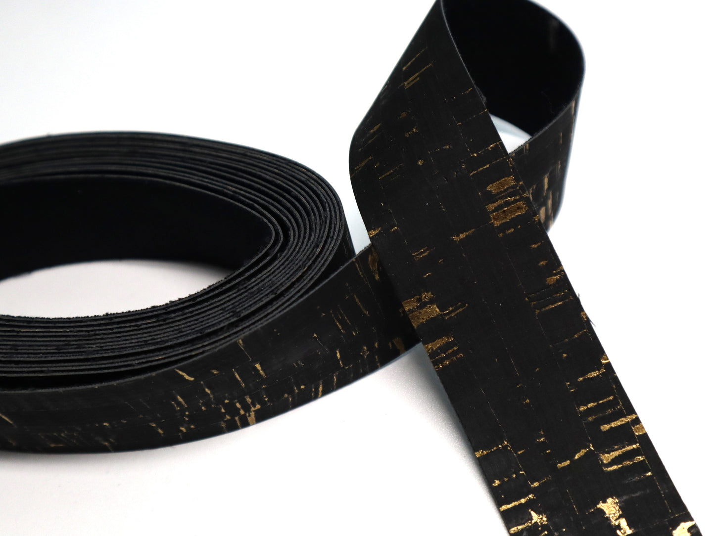 Cork Ribbon By the Yard - Obsidian Gold