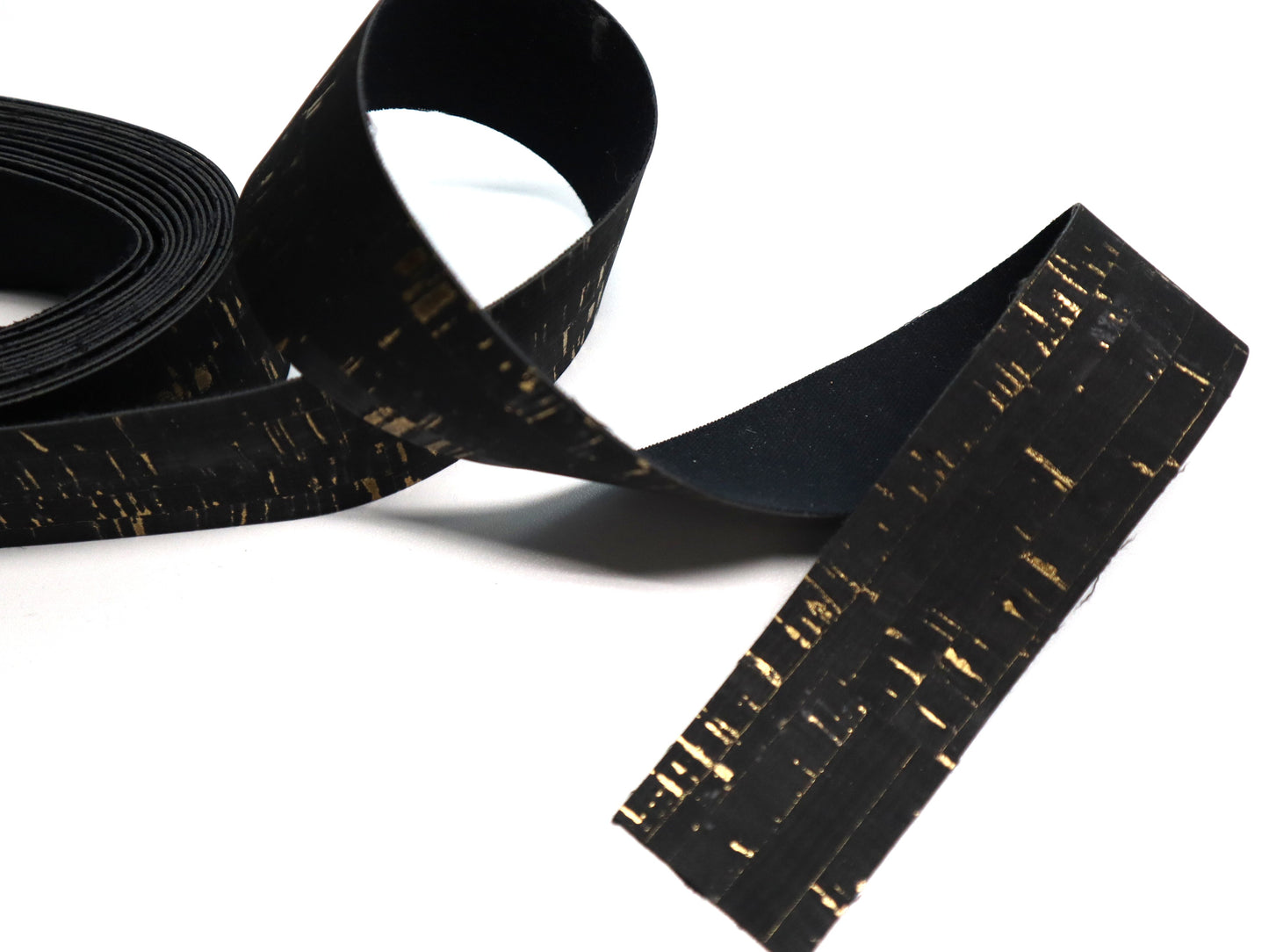 Cork Ribbon By the Yard - Obsidian Gold
