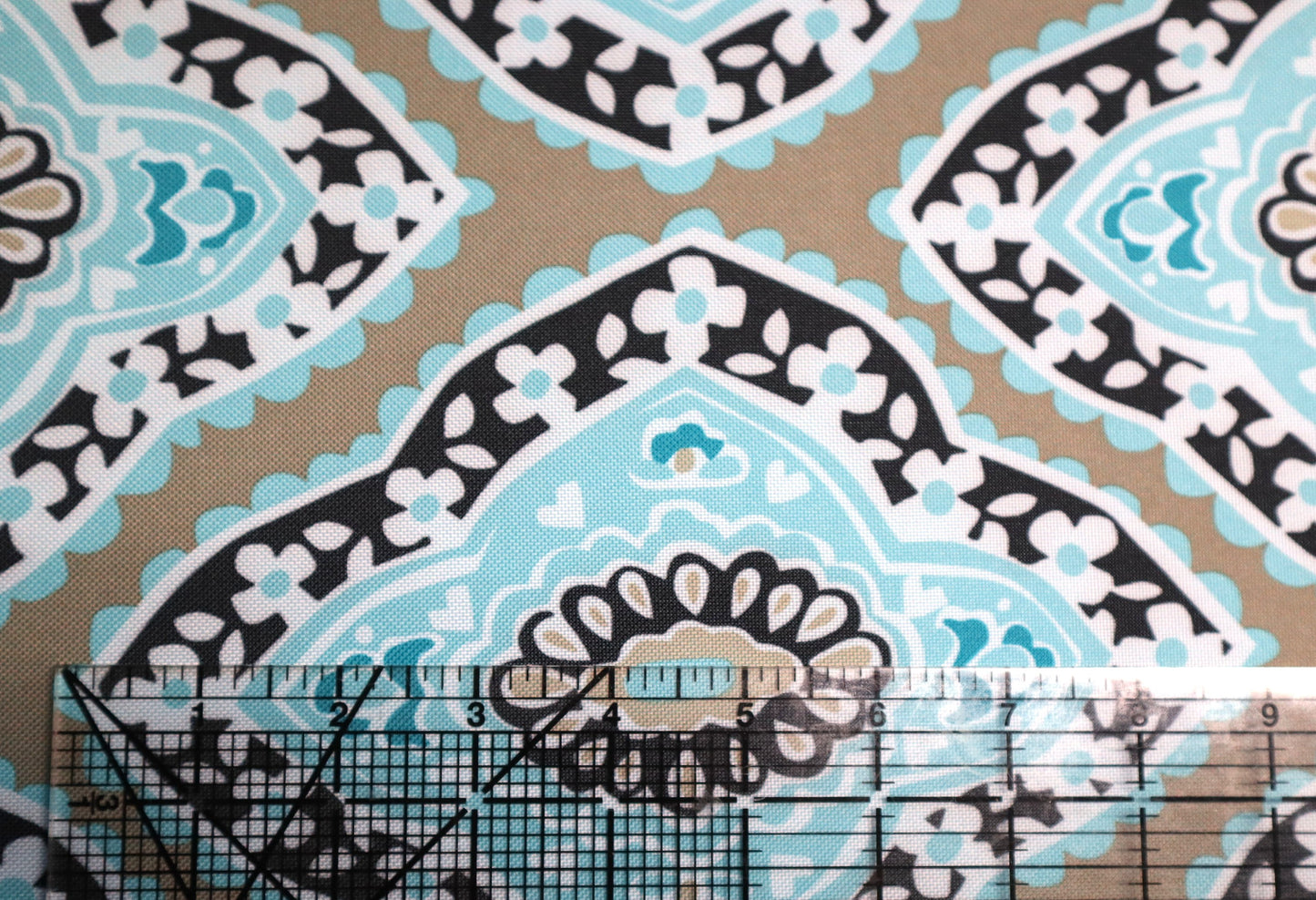 Waterproof Canvas - Khaki Medallion