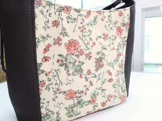 Everyday Shoulder Bag - Heirloom & Dark Chocolate