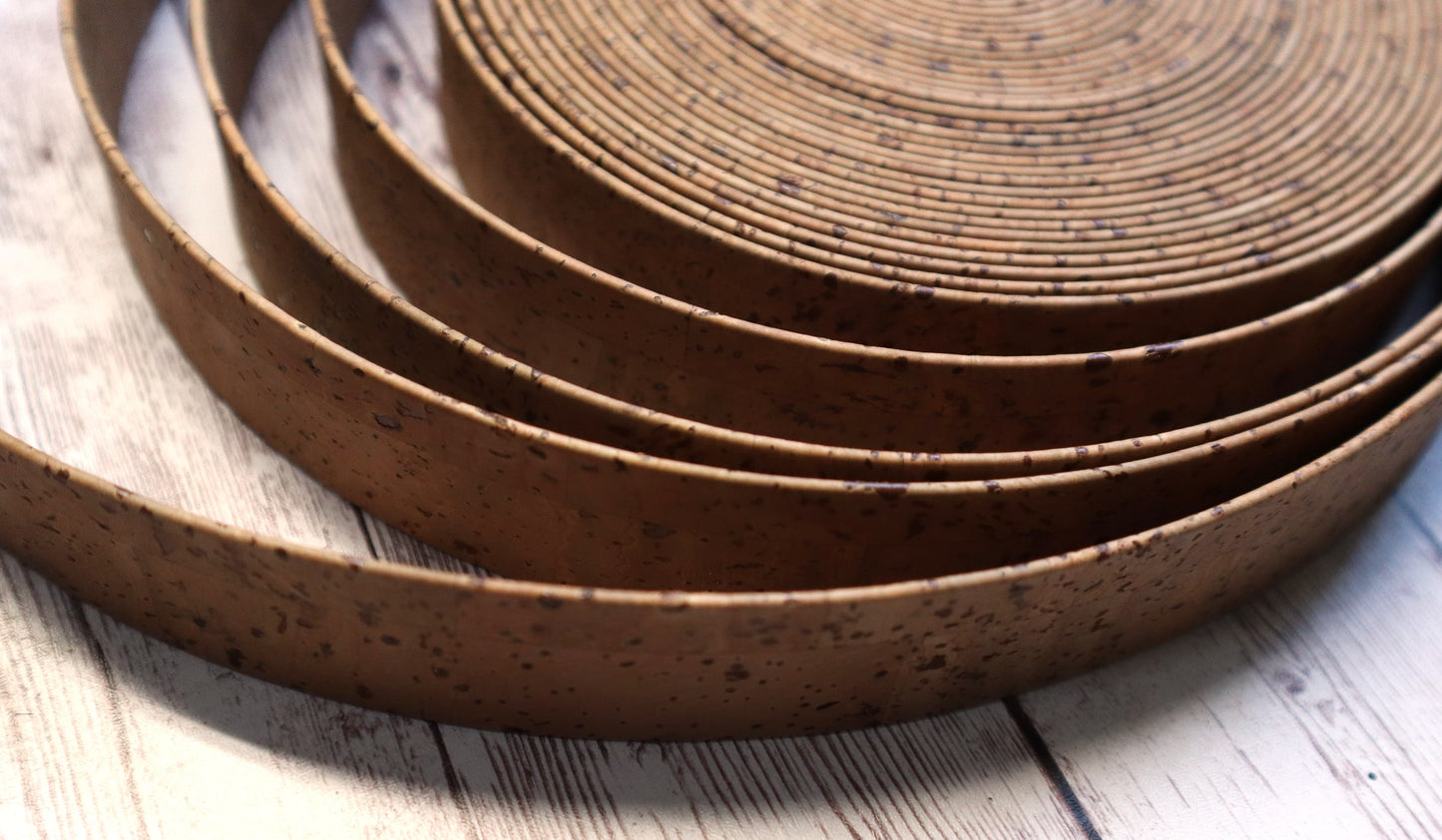 Flat Cork Cord by the Yard- Tobacco