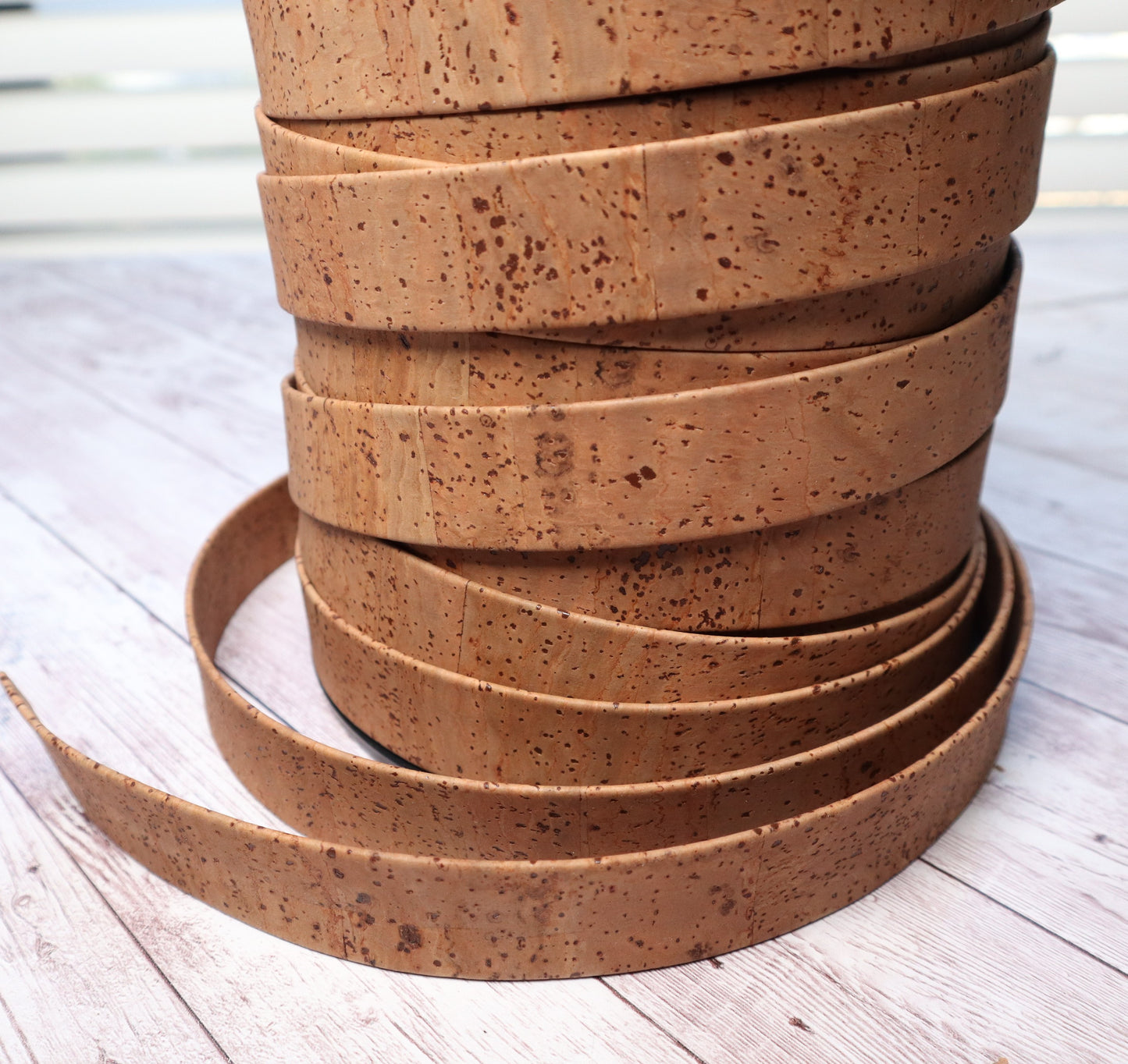 Flat Cork Cord by the Yard- Tobacco