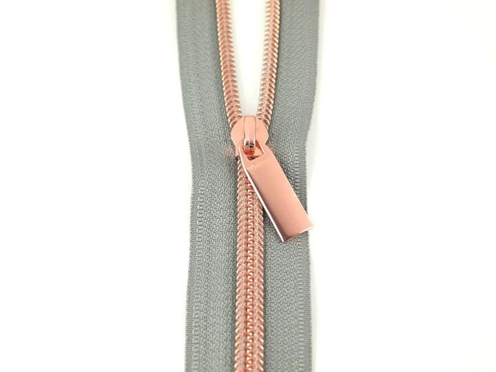 Nylon Coil #5 Zipper Grey (3 yard 9 pulls) Sallie Tomato Zippers