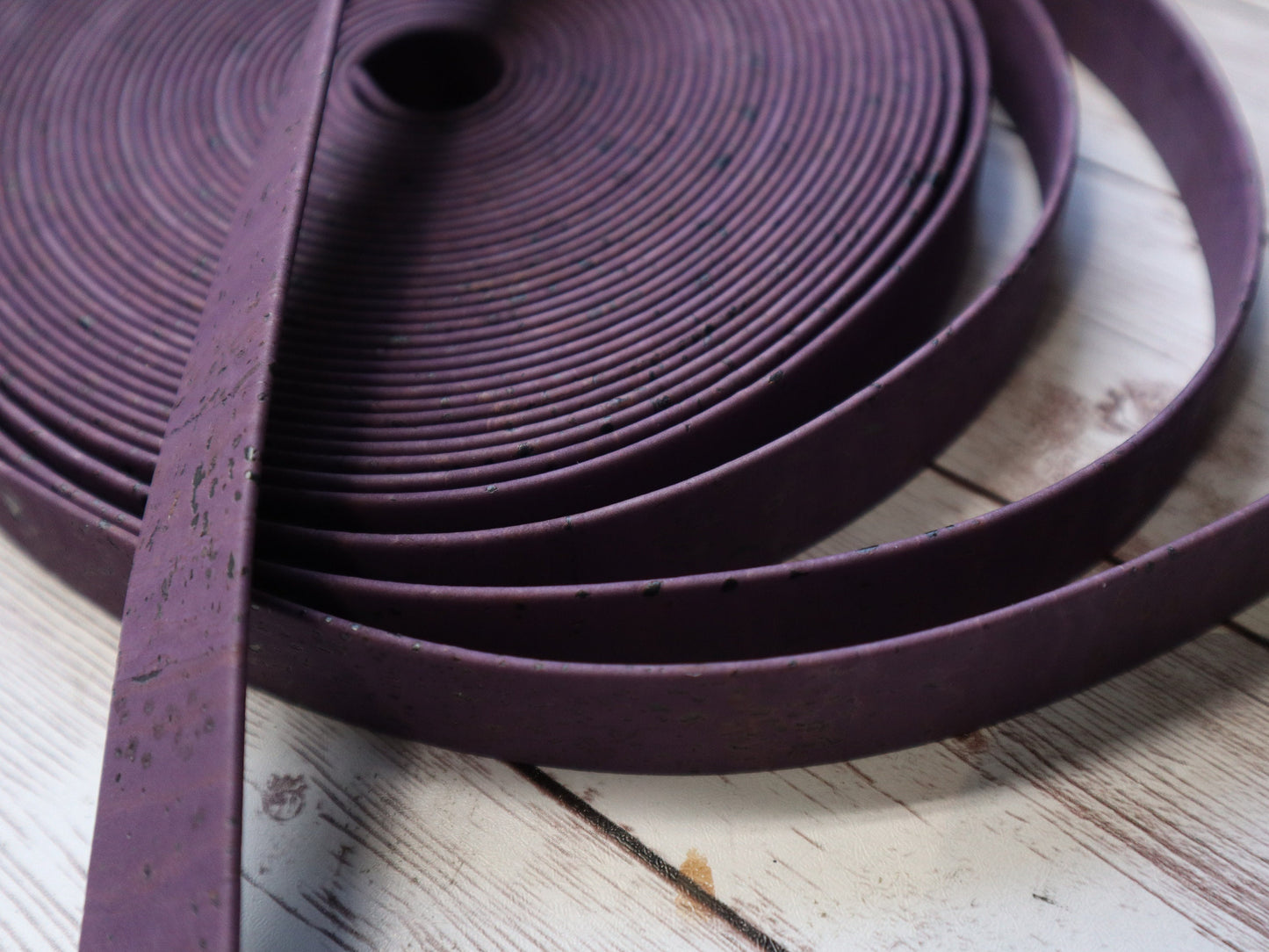 Flat Cork Cord by the Yard- Purple
