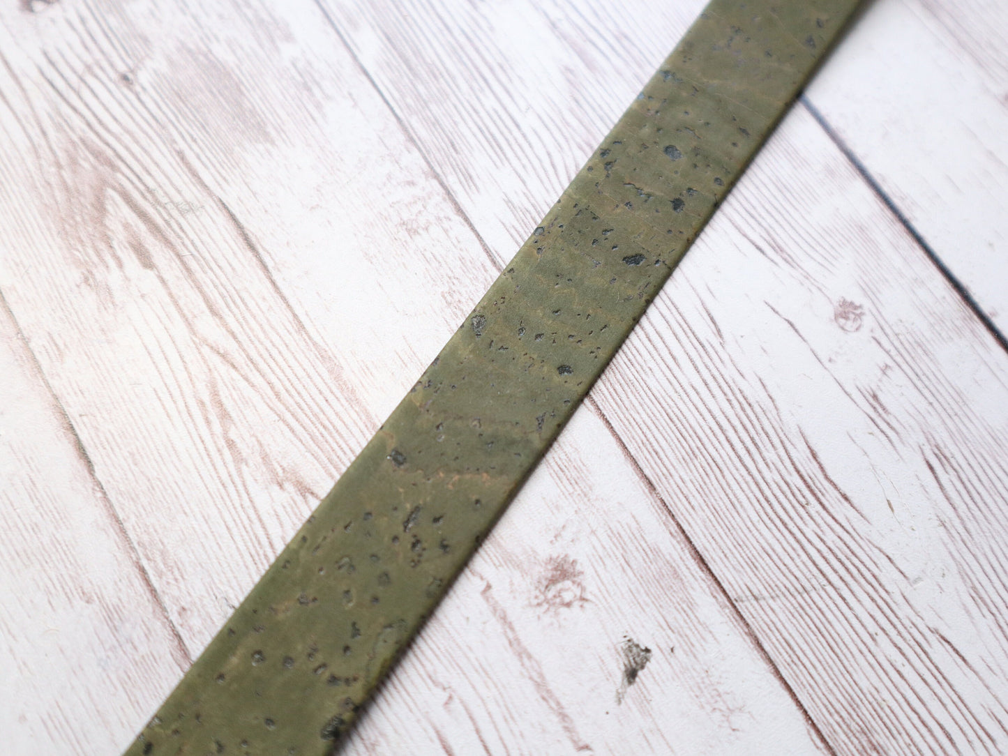 Flat Cork Cord by the Yard - Olive Green