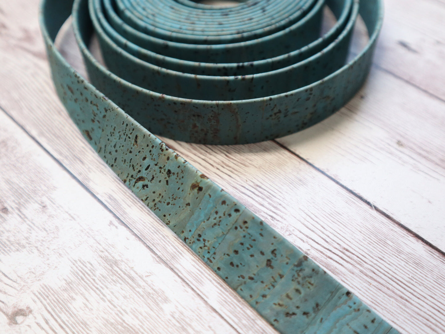 Flat Cork Cord by the Yard- Blue Lagoon