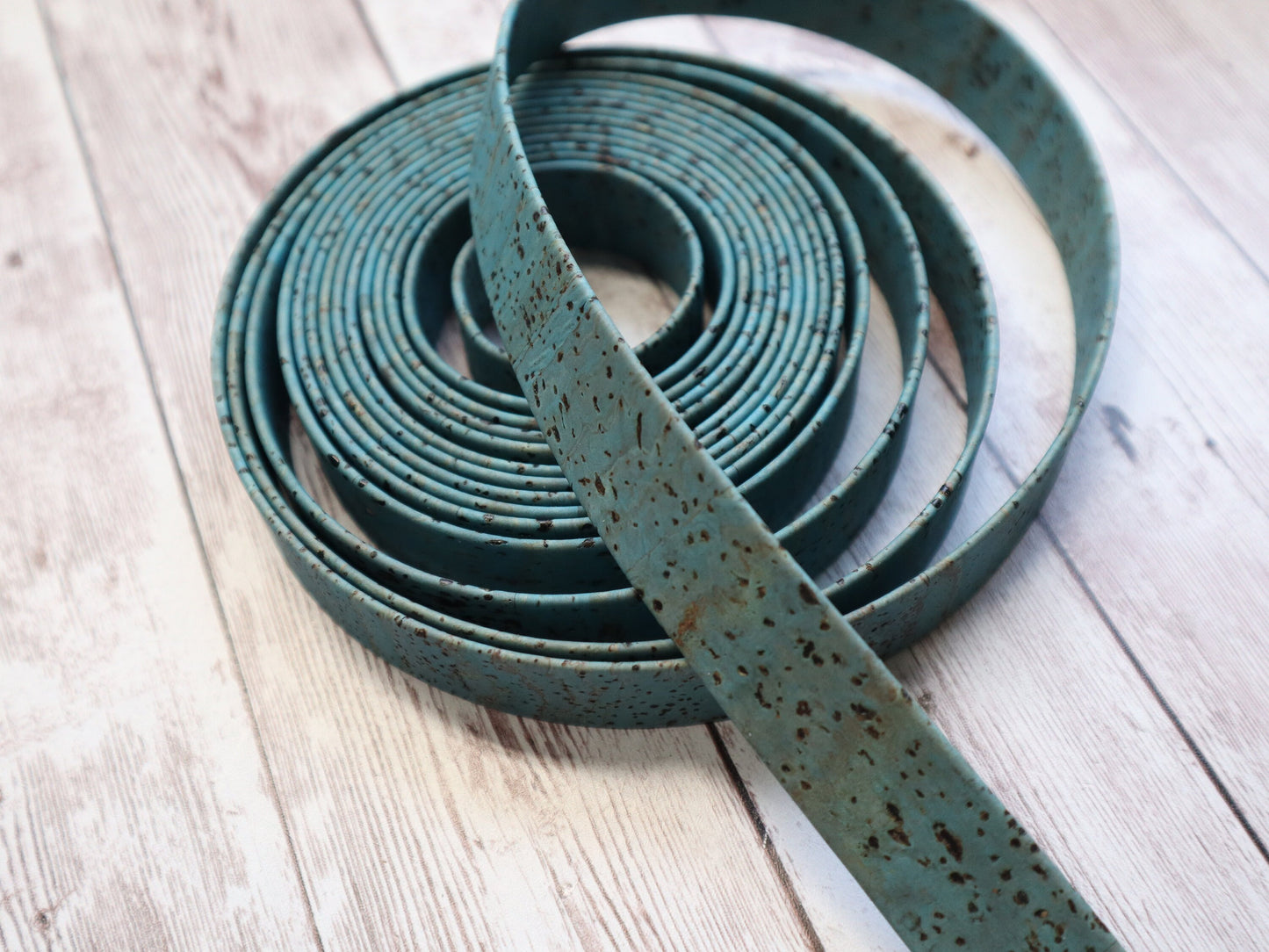 Flat Cork Cord by the Yard- Blue Lagoon