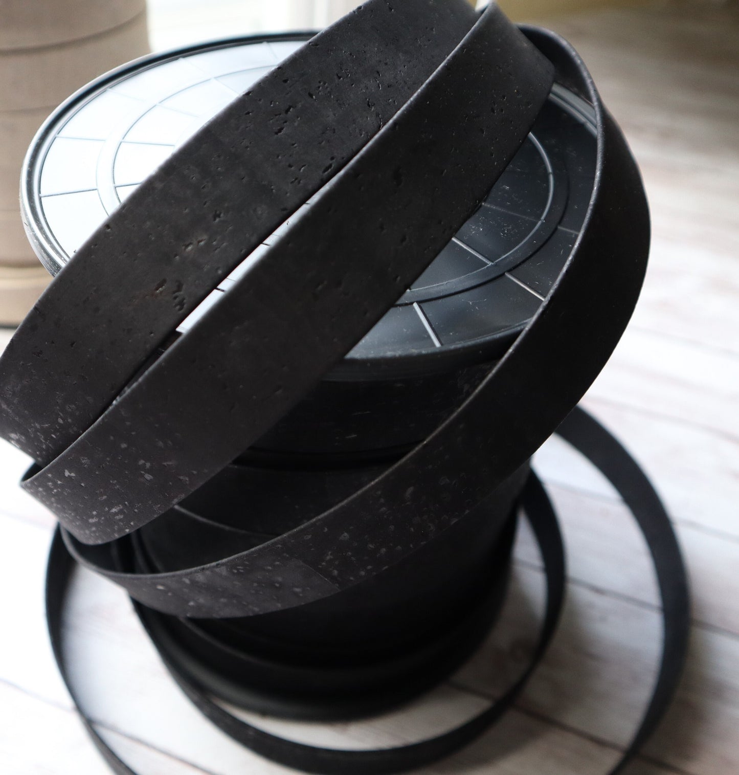 Flat Cork Cord by the Yard- Black