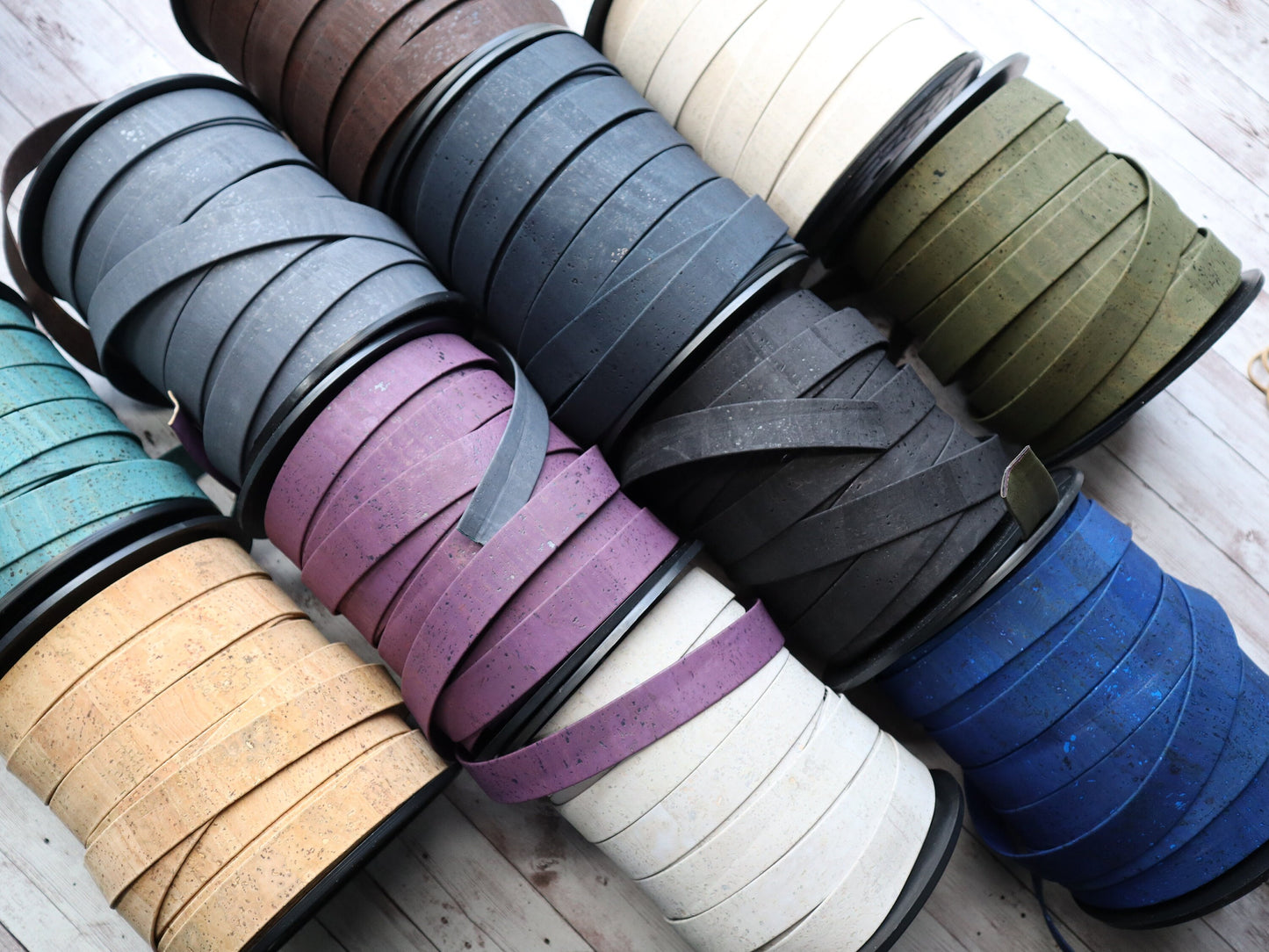 Flat Cork Cord by the Yard- White