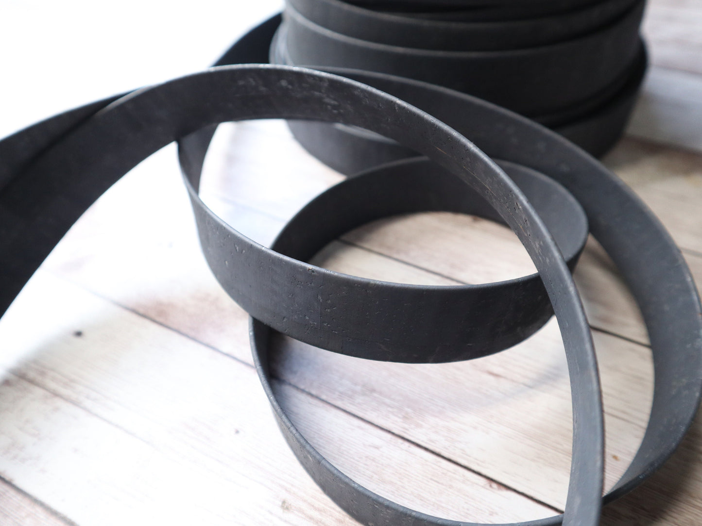 Flat Cork Cord by the Yard - Slate Grey