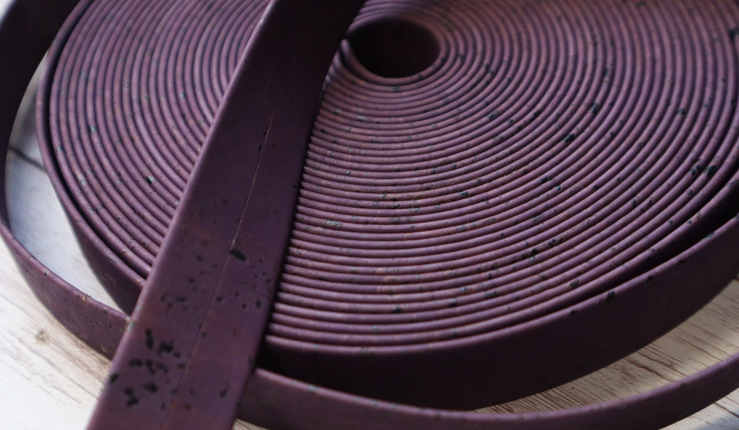 Flat Cork Cord by the Yard- Purple