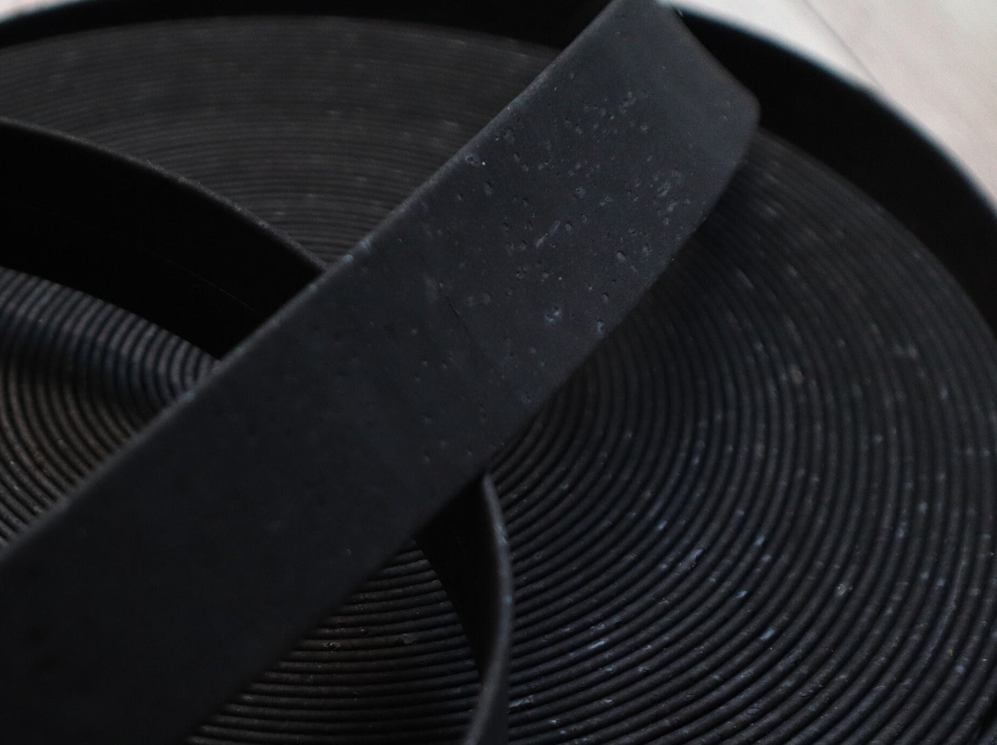 Flat Cork Cord by the Yard- Black