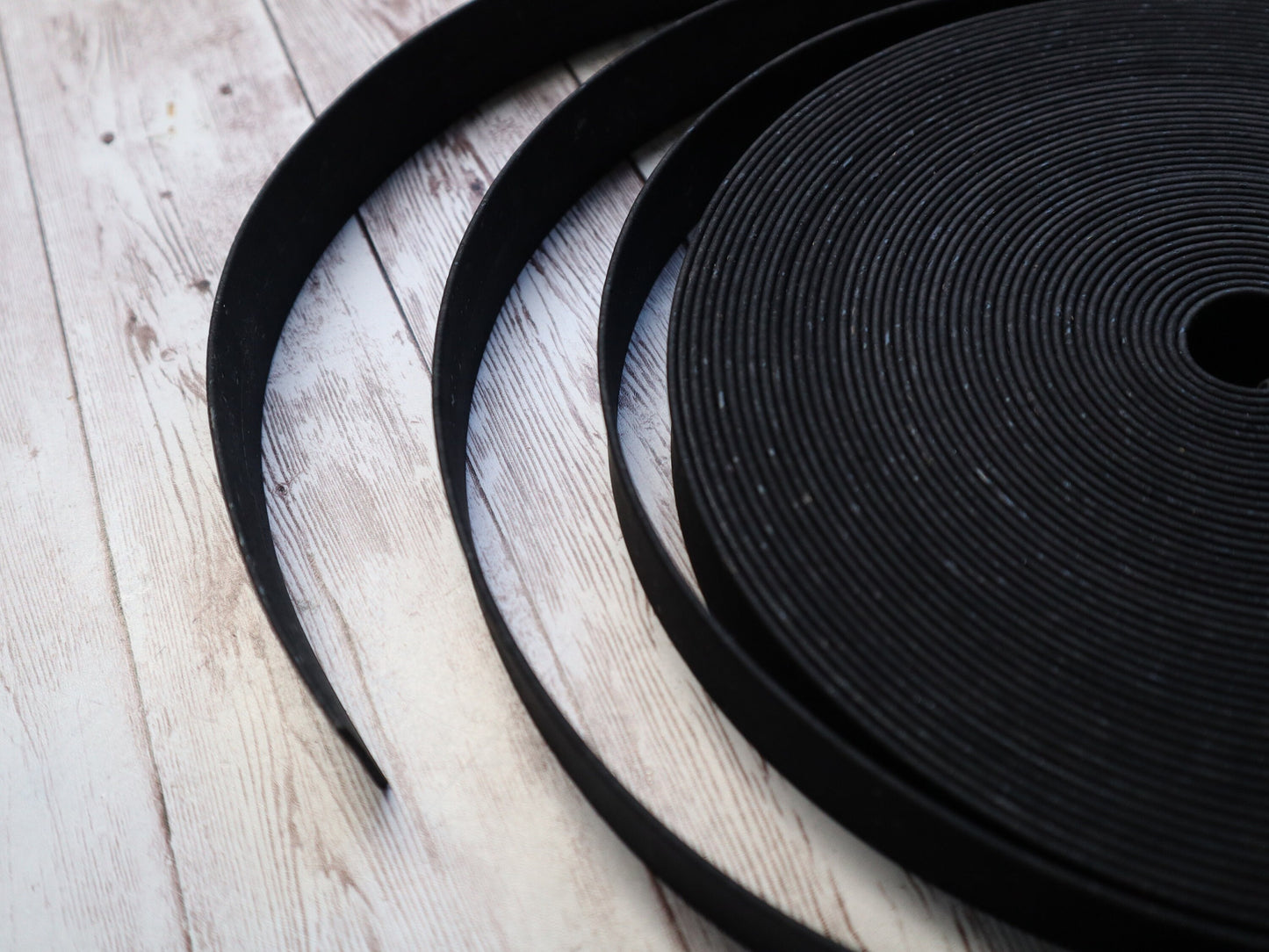 Flat Cork Cord by the Yard- Black