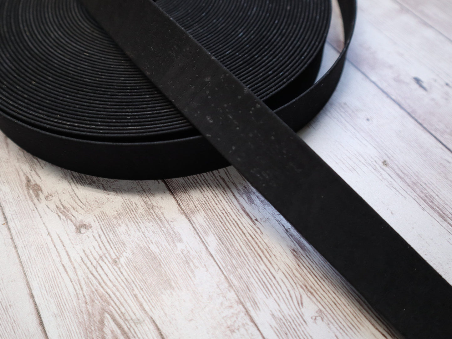 Flat Cork Cord by the Yard- Black