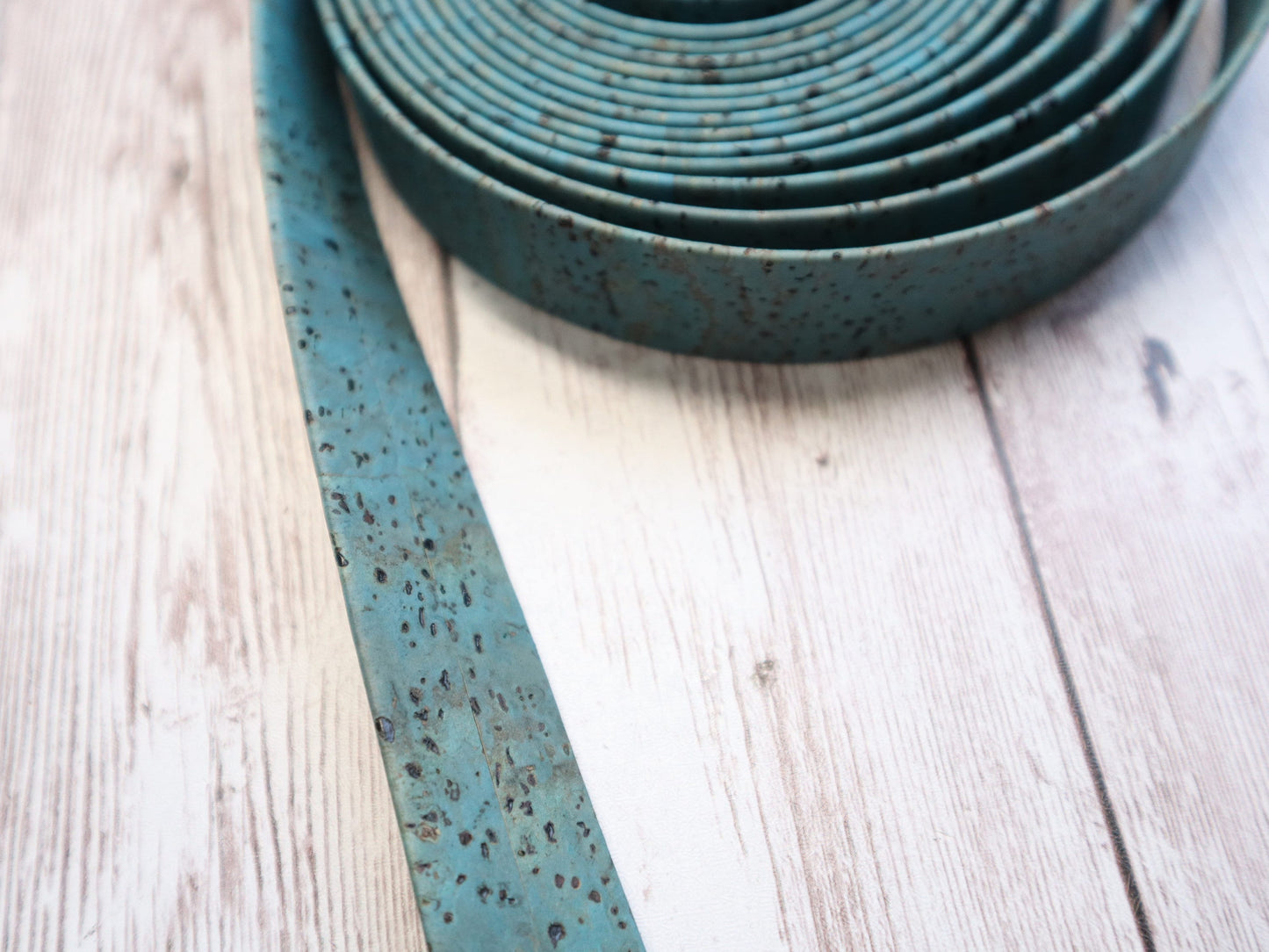 Flat Cork Cord by the Yard- Blue Lagoon