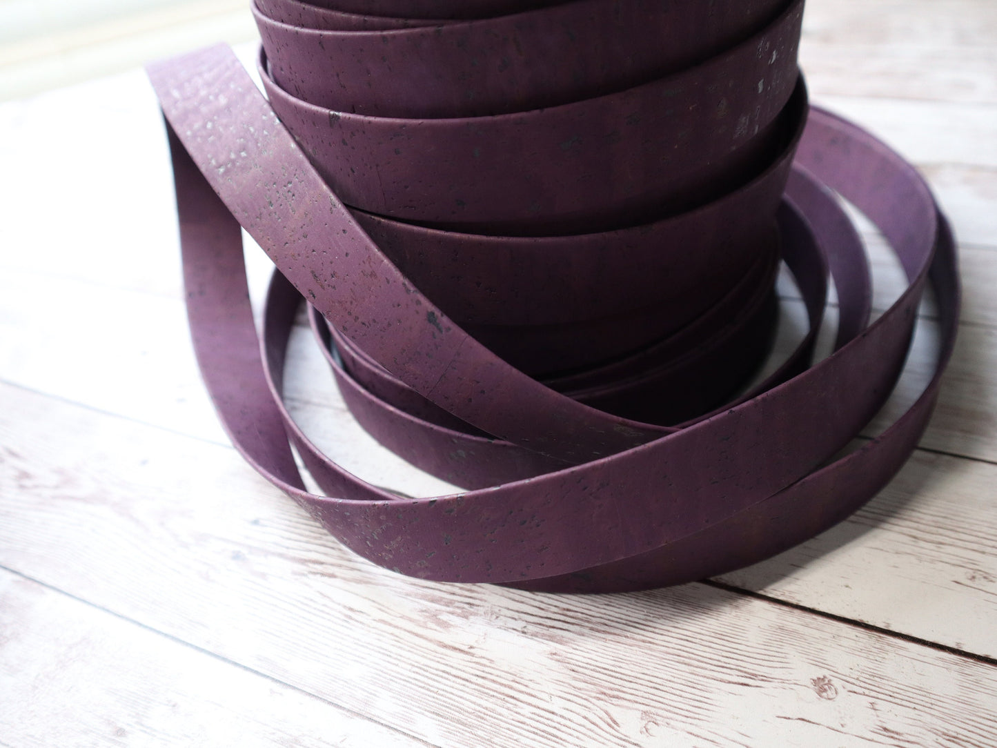 Flat Cork Cord by the Yard- Purple