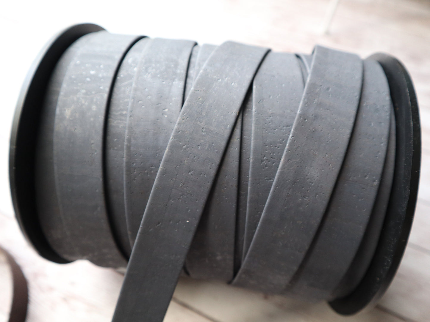 Flat Cork Cord by the Yard - Slate Grey