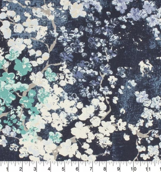 Cotton Canvas - 1/2 YARD - Blue Blossom