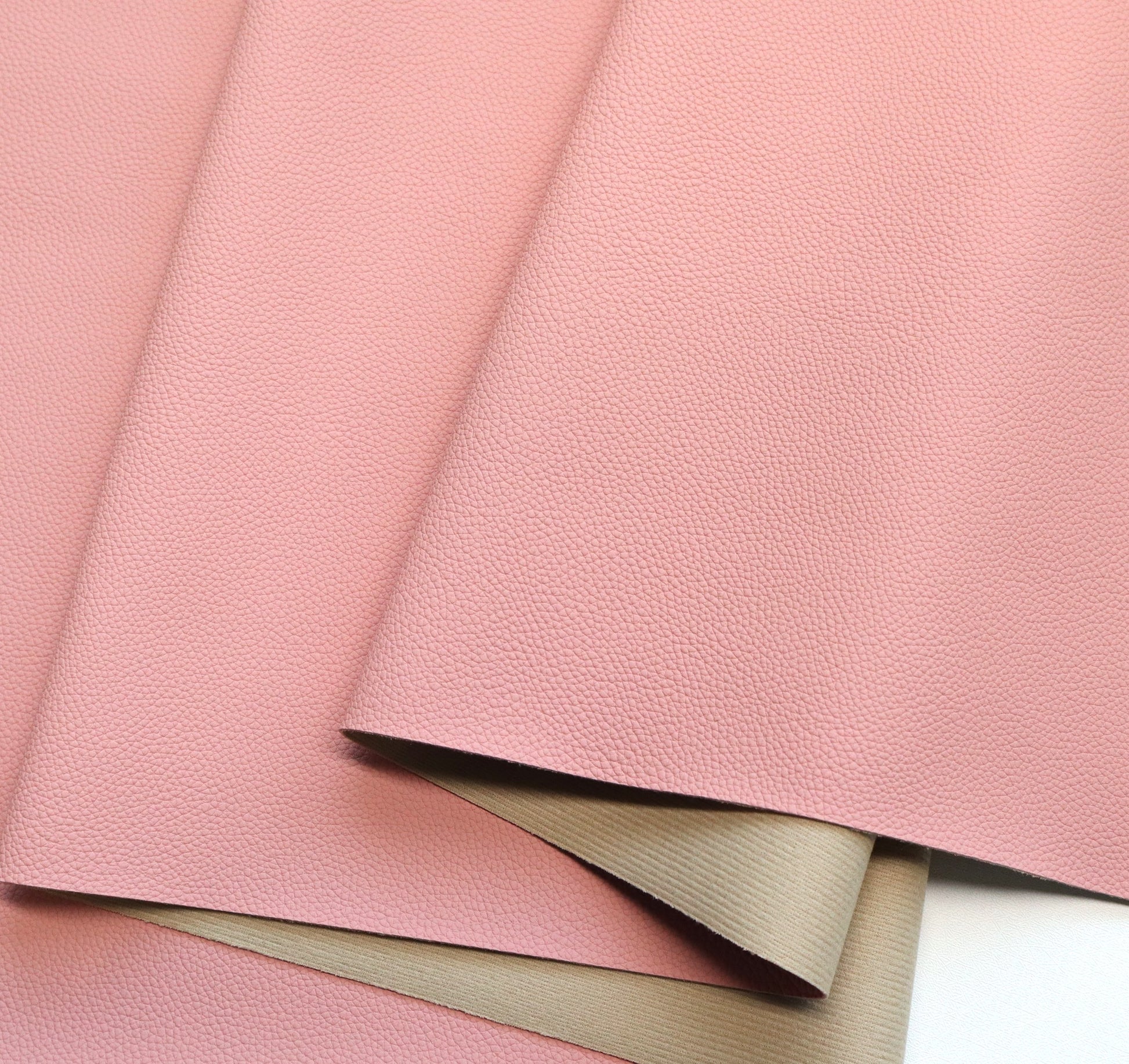 REMNANT/OFFCUT - Faux Leather - Mini Pebble Blush Rose
