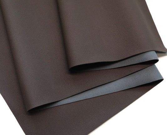 REMNANT/OFFCUT - Faux Leather - Mini Pebble Dark Chocolate - 18" x 18.25"