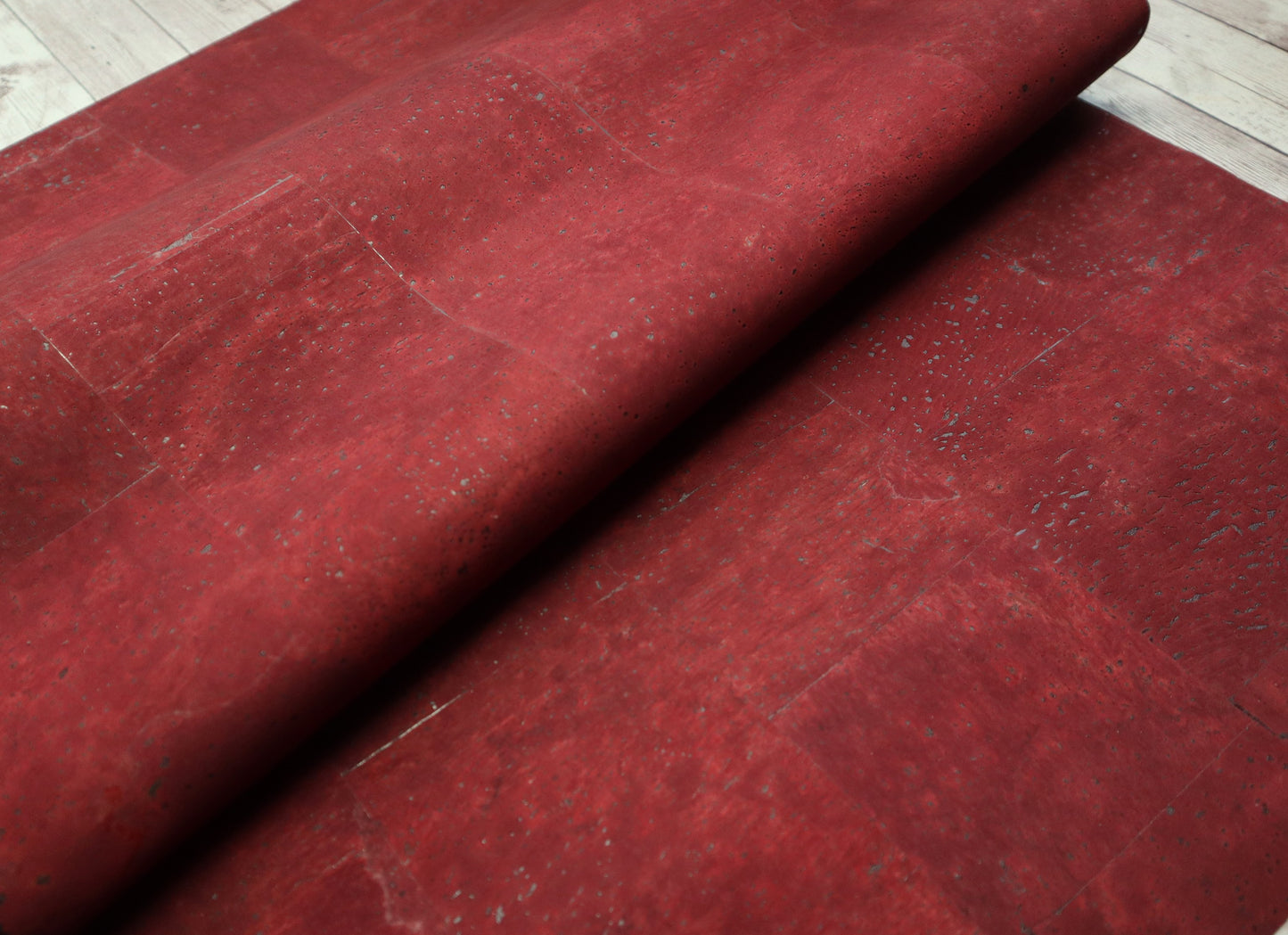 REMNANT/OFFCUT - Cork Fabric 17" x 36" - Burgundy Wine