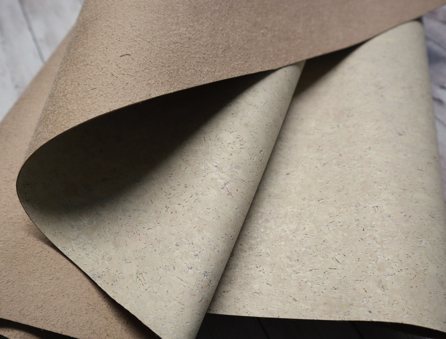 REMNANT/OFFCUT - Cork Fabric 18.5" x 24.75" -Textured Ivory