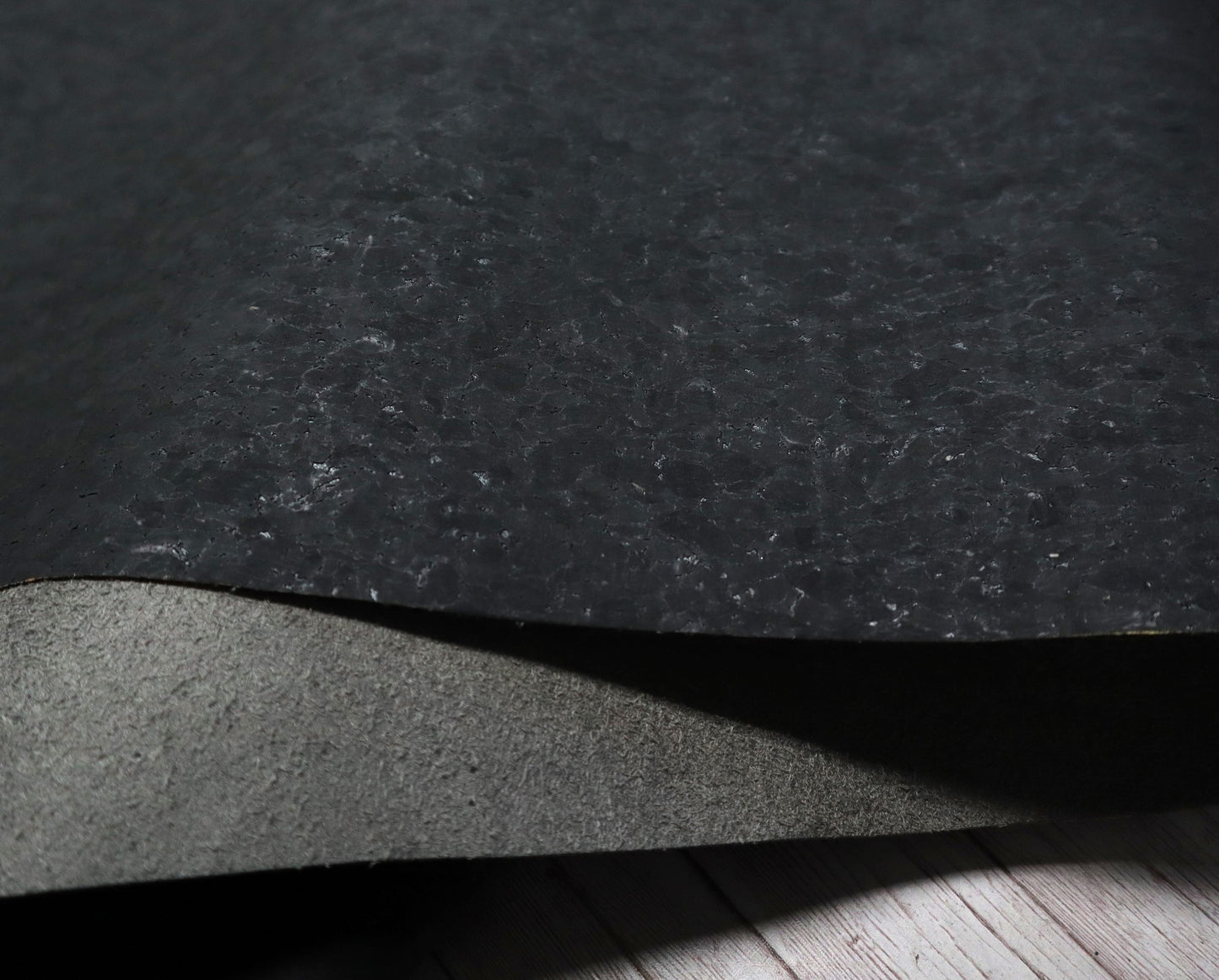 REMNANT/OFFCUT - Cork Fabric 18" x 27.5" - Particle Black