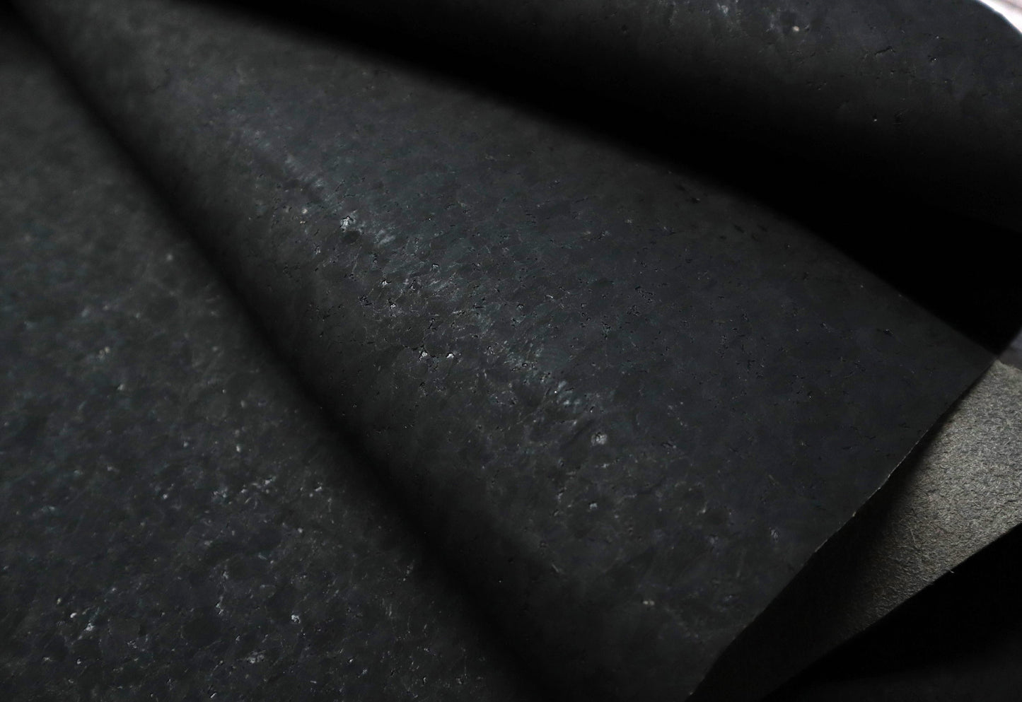 REMNANT/OFFCUT - Cork Fabric 18" x 27.5" - Particle Black