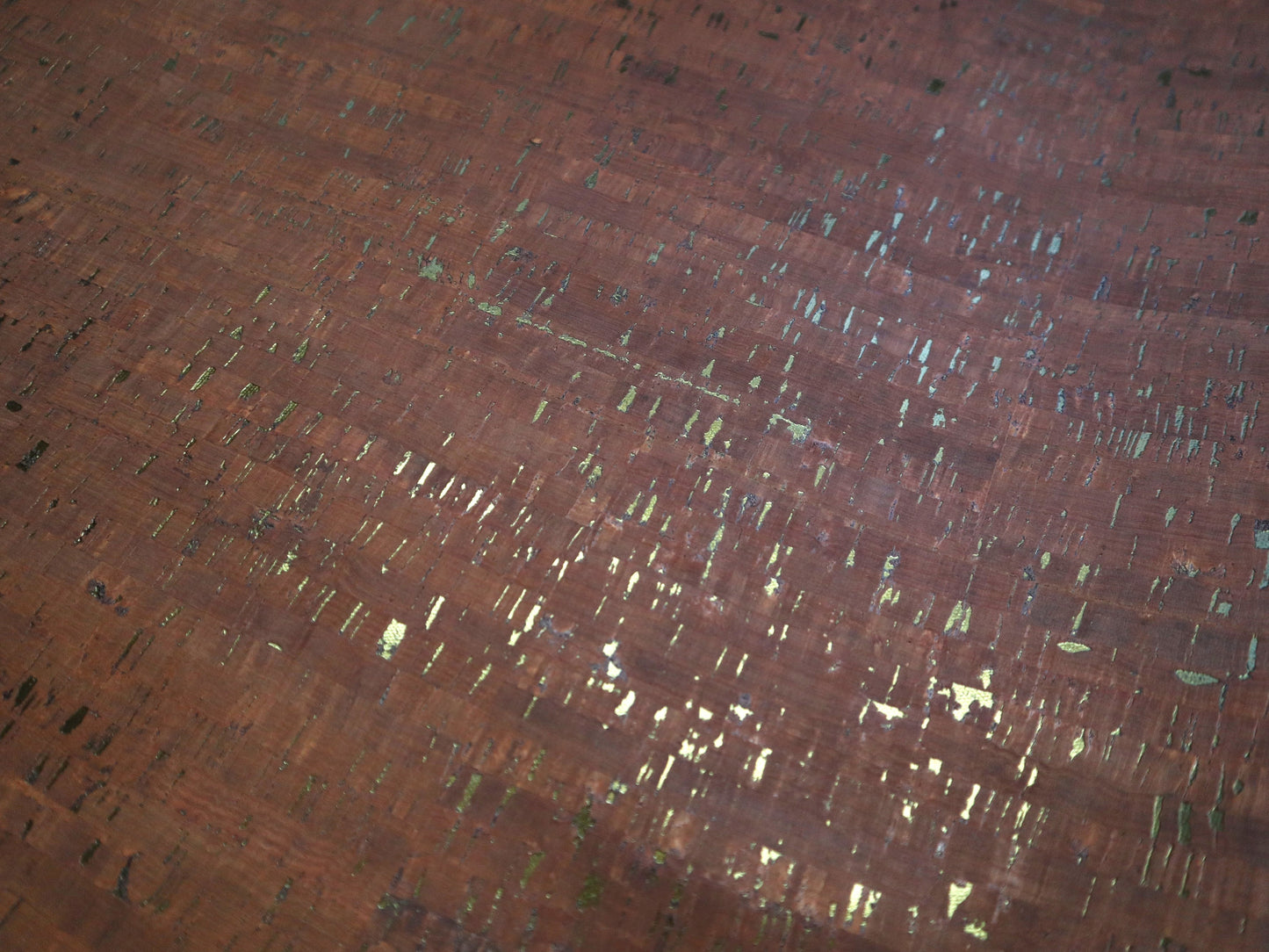 REMNANT/OFFCUT - Cork Fabric- Brown with Matte Golden Black 10.25" x 32"