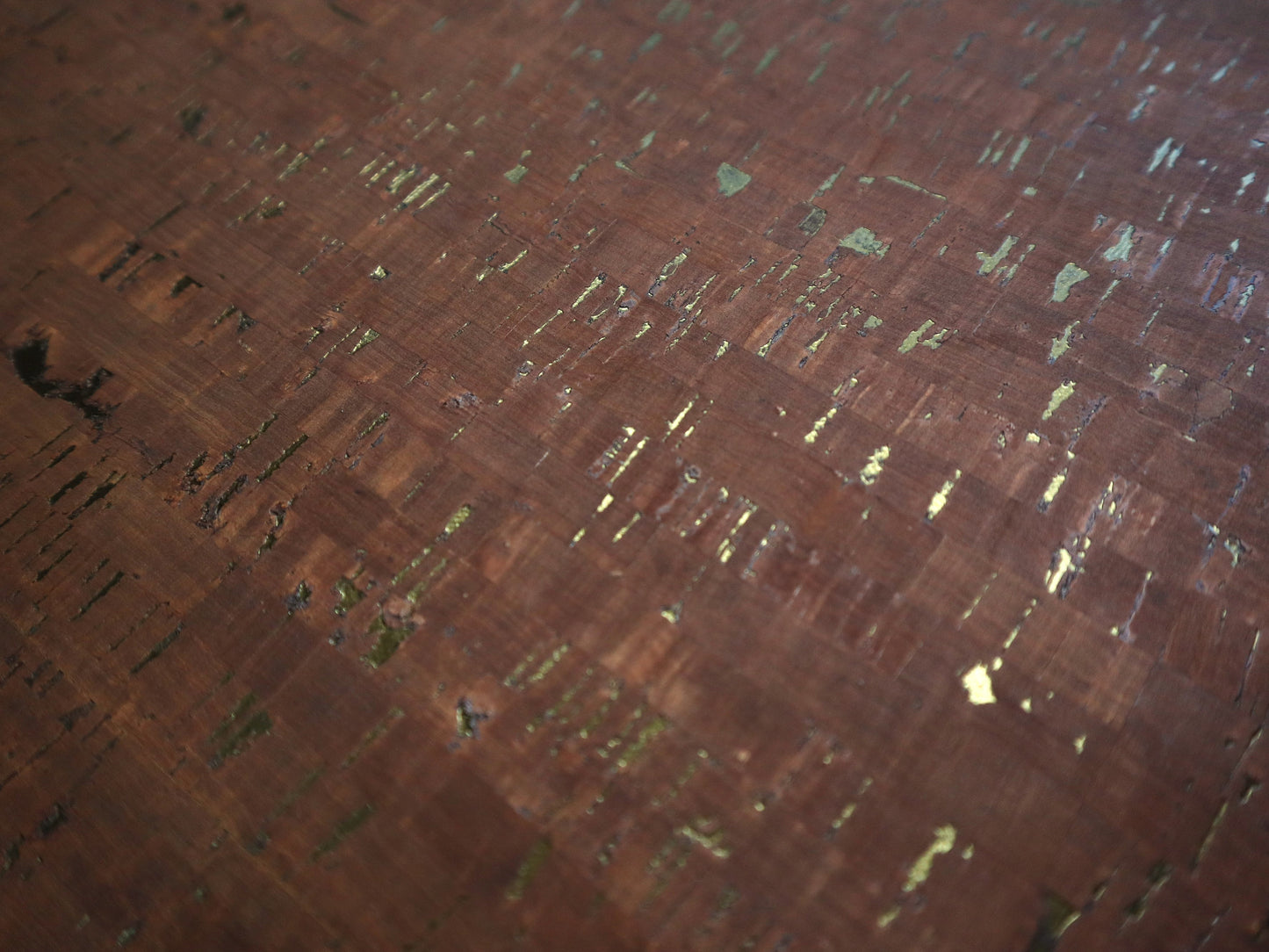 REMNANT/OFFCUT - Cork Fabric- Brown with Matte Golden Black 10.25" x 32"