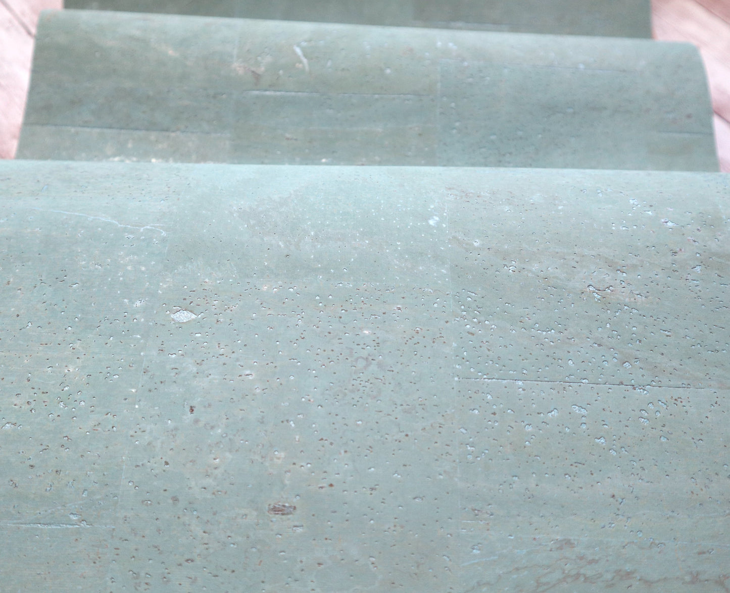 REMNANT/OFFCUT - Cork Fabric 18" x 26.75" - Beach Glass Blue