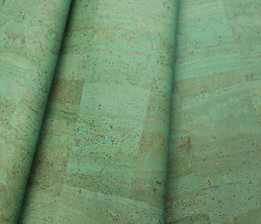 REMNANT/OFFCUT - Cork Fabric 12.25" x 18" - Grass Green