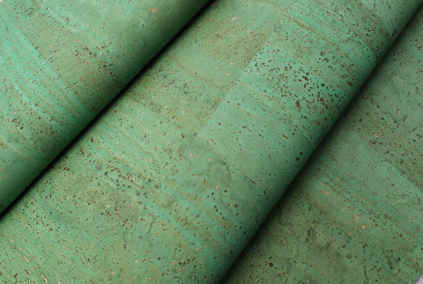 REMNANT/OFFCUT - Cork Fabric 12.25" x 18" - Grass Green