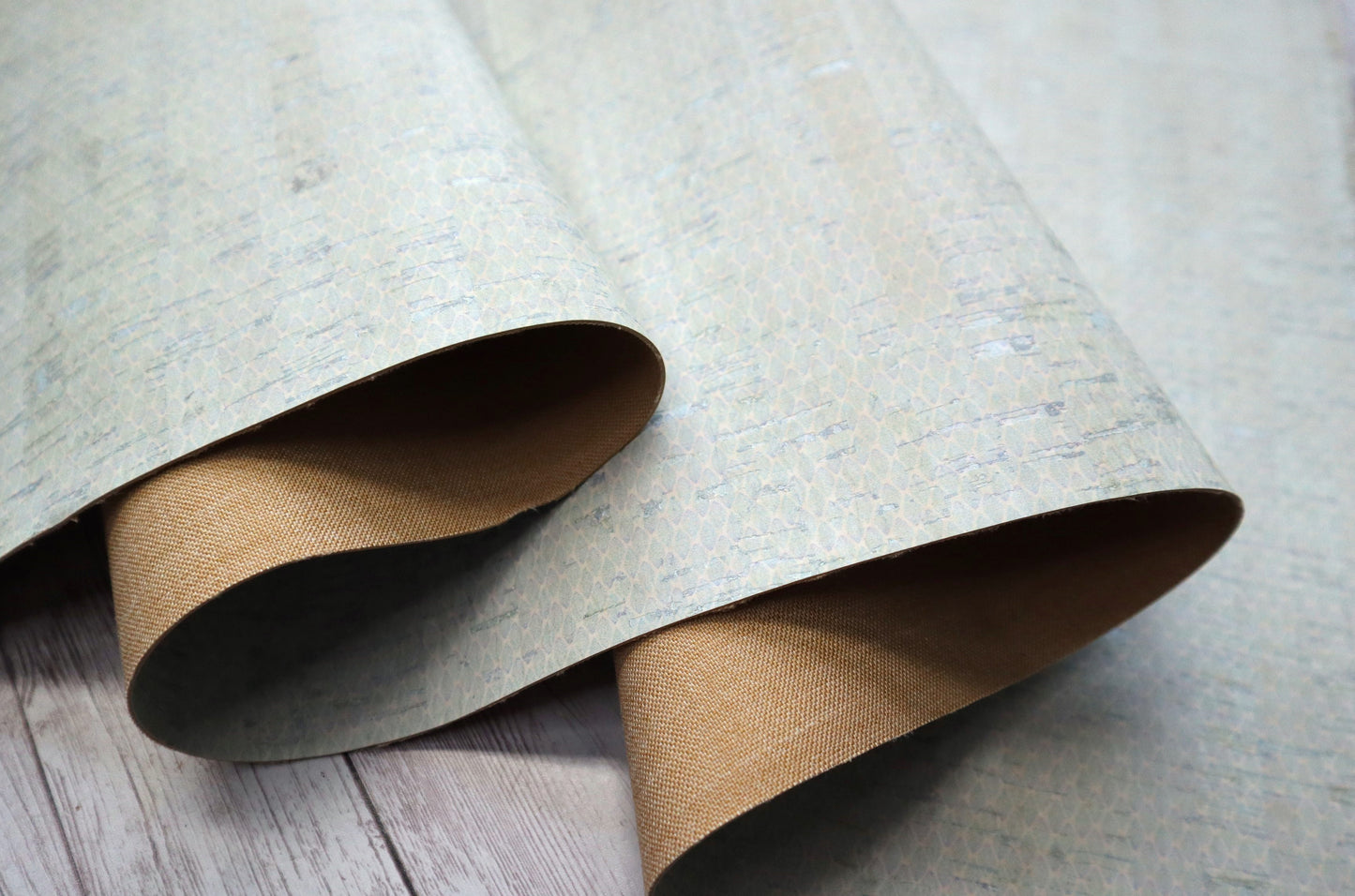 REMNANT/OFFCUT - Cork Fabric 15" x 26" - Rustic Coastal