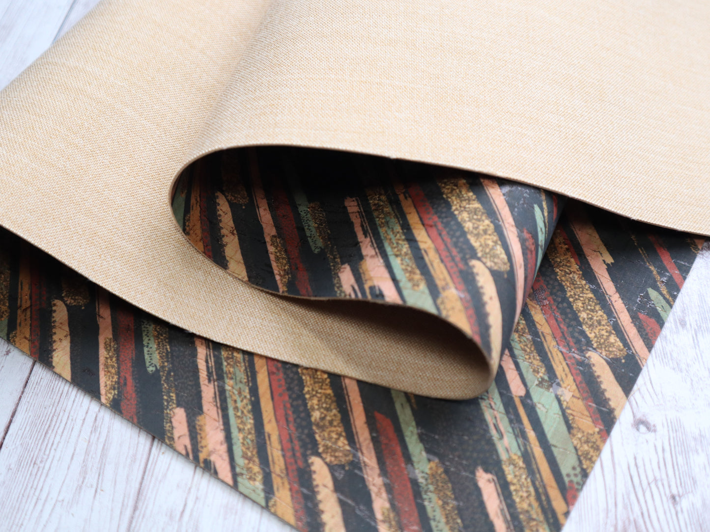 REMNANT/OFFCUT - Cork Fabric 9.75" x 36" - Skatepark