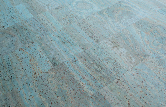 REMNANT/OFFCUT - Cork Fabric 18" x 24" - Blue Lagoon