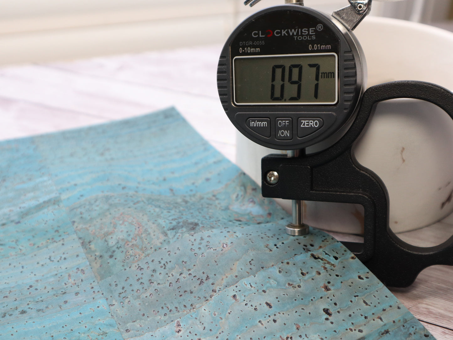 REMNANT/OFFCUT - Cork Fabric 18" x 24" - Blue Lagoon