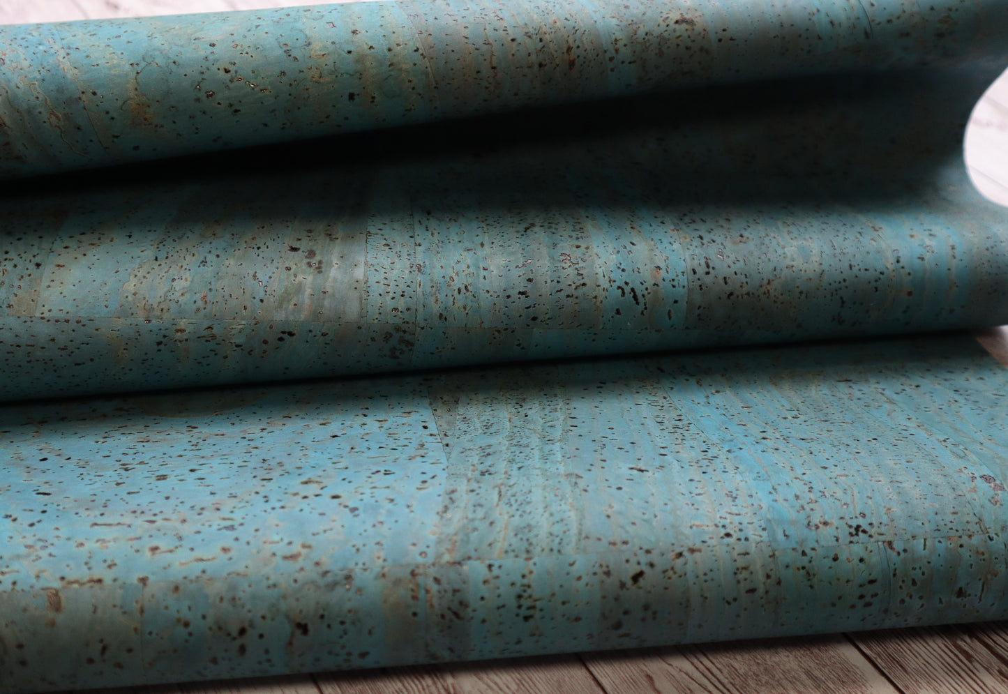 REMNANT/OFFCUT - Cork Fabric 18" x 24" - Blue Lagoon